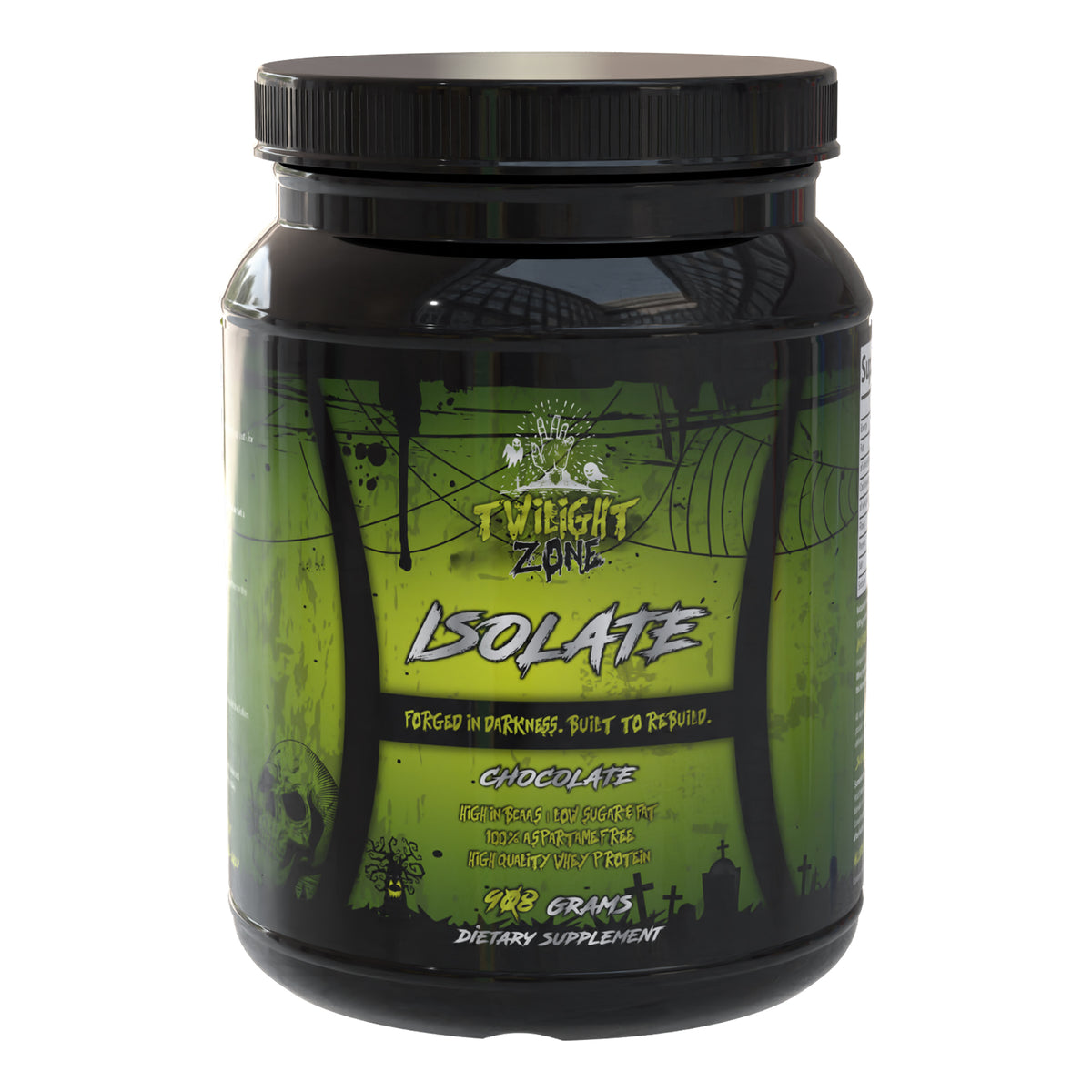 TwilightZone Isolate Protein – 900 g ultra-pure whey isolate in Chocolate Eclipse flavor for muscle growth & recovery.