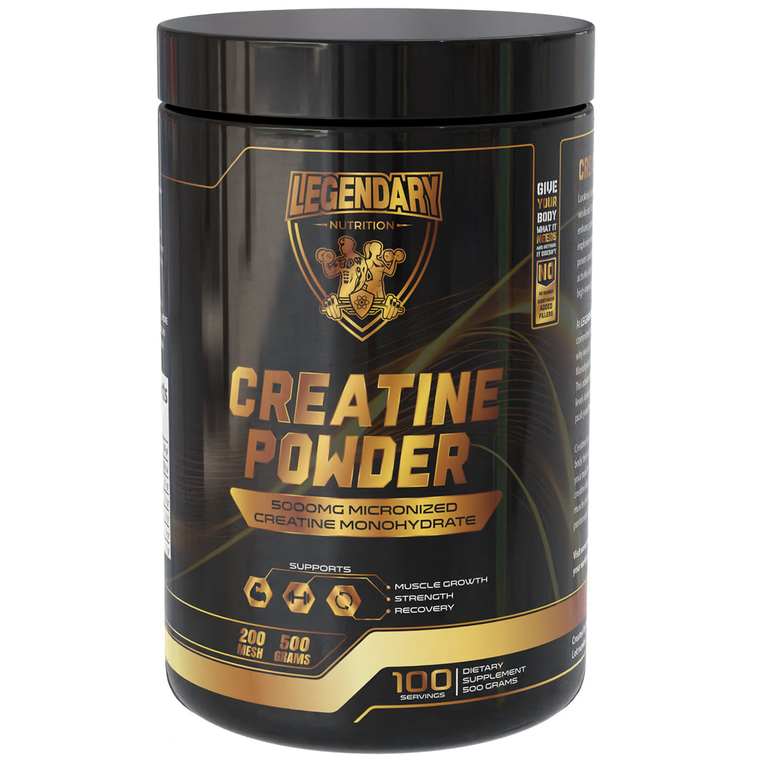 LEGENDARY Creatine | 500g | Micronized Creatine Monohydrate | Strength, Power & Recovery | Nutriworld