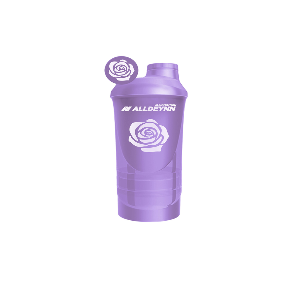 ALLDEYNN Premium Shaker 600 ml – transparent 6-piece shaker with extra compartments for powder and capsules