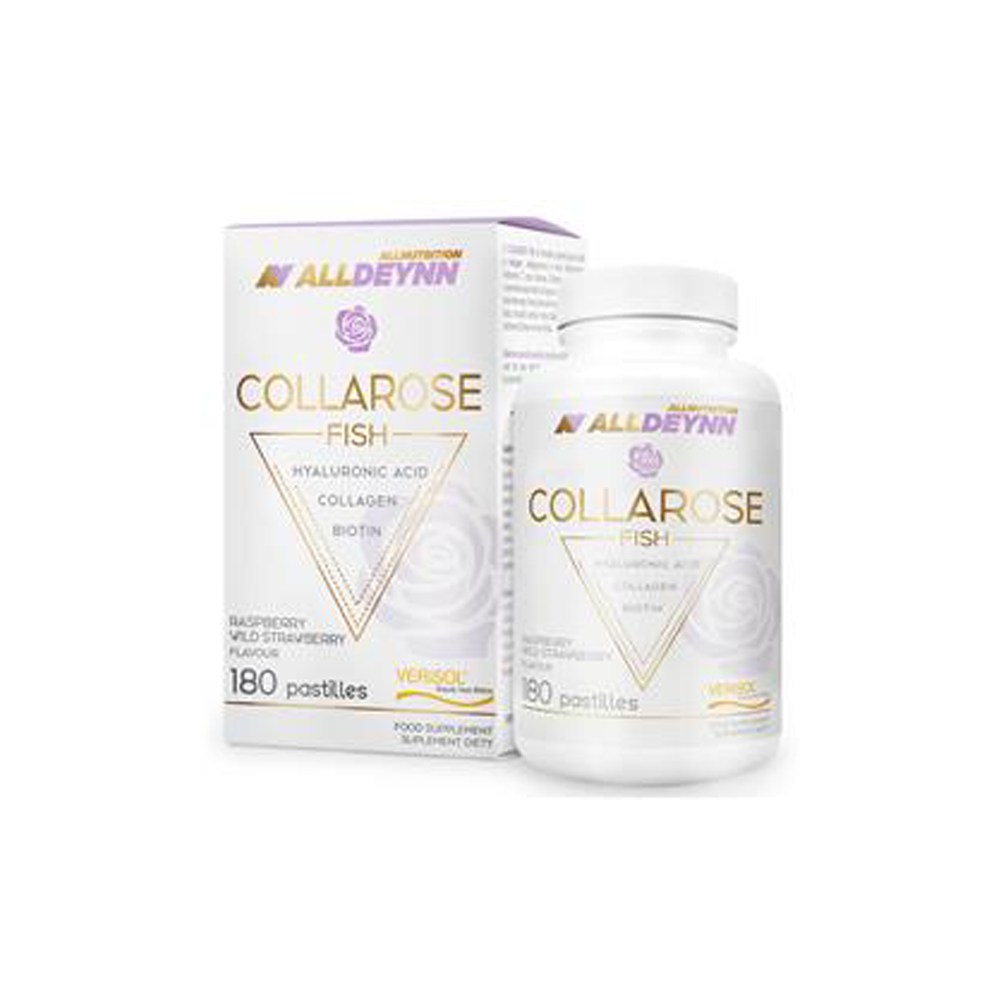 ALLDEYNN COLLAROSE FISH COLLAGEN CAPSULES – 180 Capsules – Verisol F Hydrolyzed Marine Collagen + Vitamin C + Hyaluronic Acid + Biotin – Nutriworld