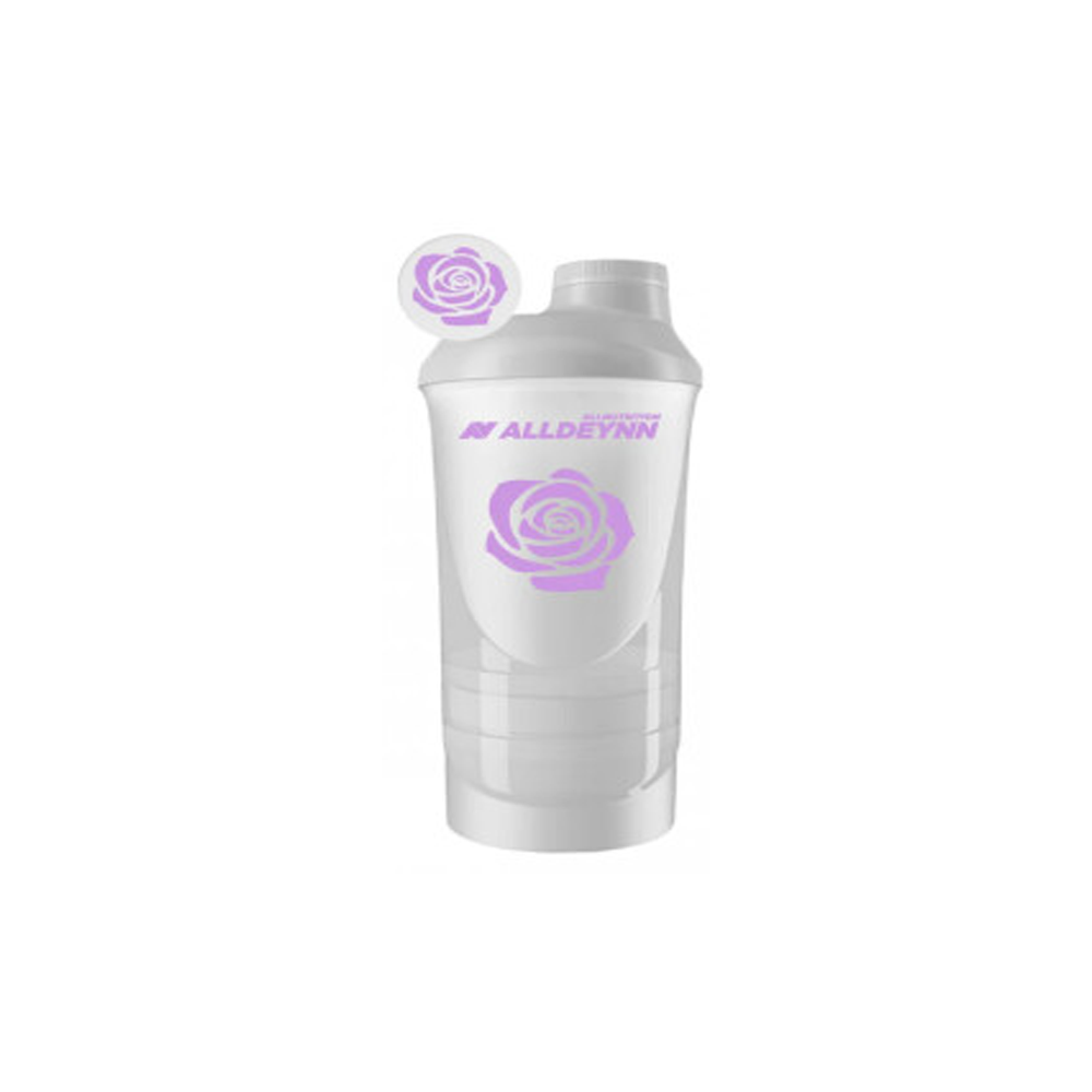 ALLDEYNN Premium Shaker 600 ml – transparent 6-piece shaker with extra compartments for powder and capsules
