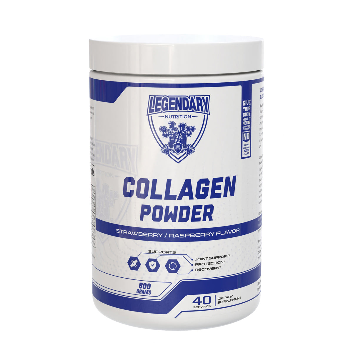 Legendary Collagen by Nutriworld – Hydrolyzed Collagen with MSM, Vitamin C, Glucosamine & Hyaluronic Acid – 800 g – 40 servings – Available in Orange, Black Currant and Strawberry
