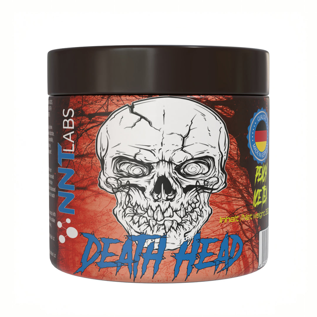 NNT LABS Pre-Workout – explosive energy and focus supplement, available in Exotic, Peach Ice Tea and Green Apple flavors, 20 servings