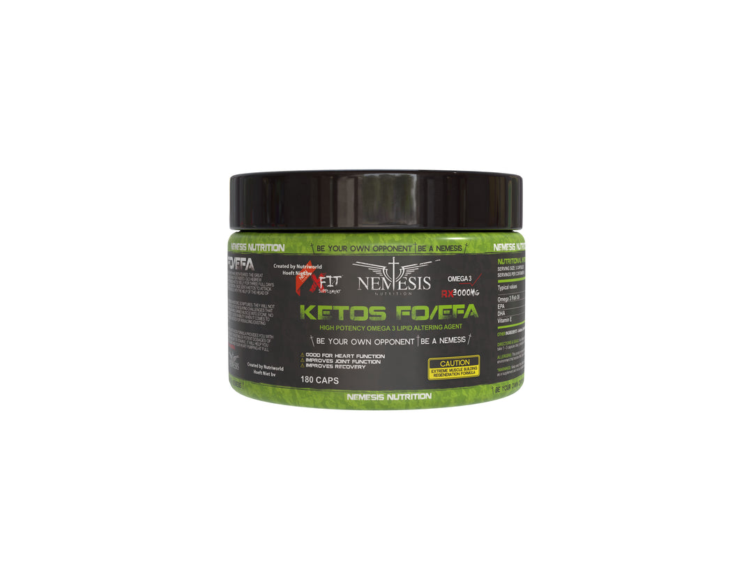Nemesis Nutrition | Omega 3 | 180 Gelcaps 1000mg | 60 doseringen | Visolie | Vetzuren | goed voor Hart en vaat | helpt tegen depressie, Dementie en ADHD, Reuma, hoge bloedruk, hoog Cholesterol | Nutriworld