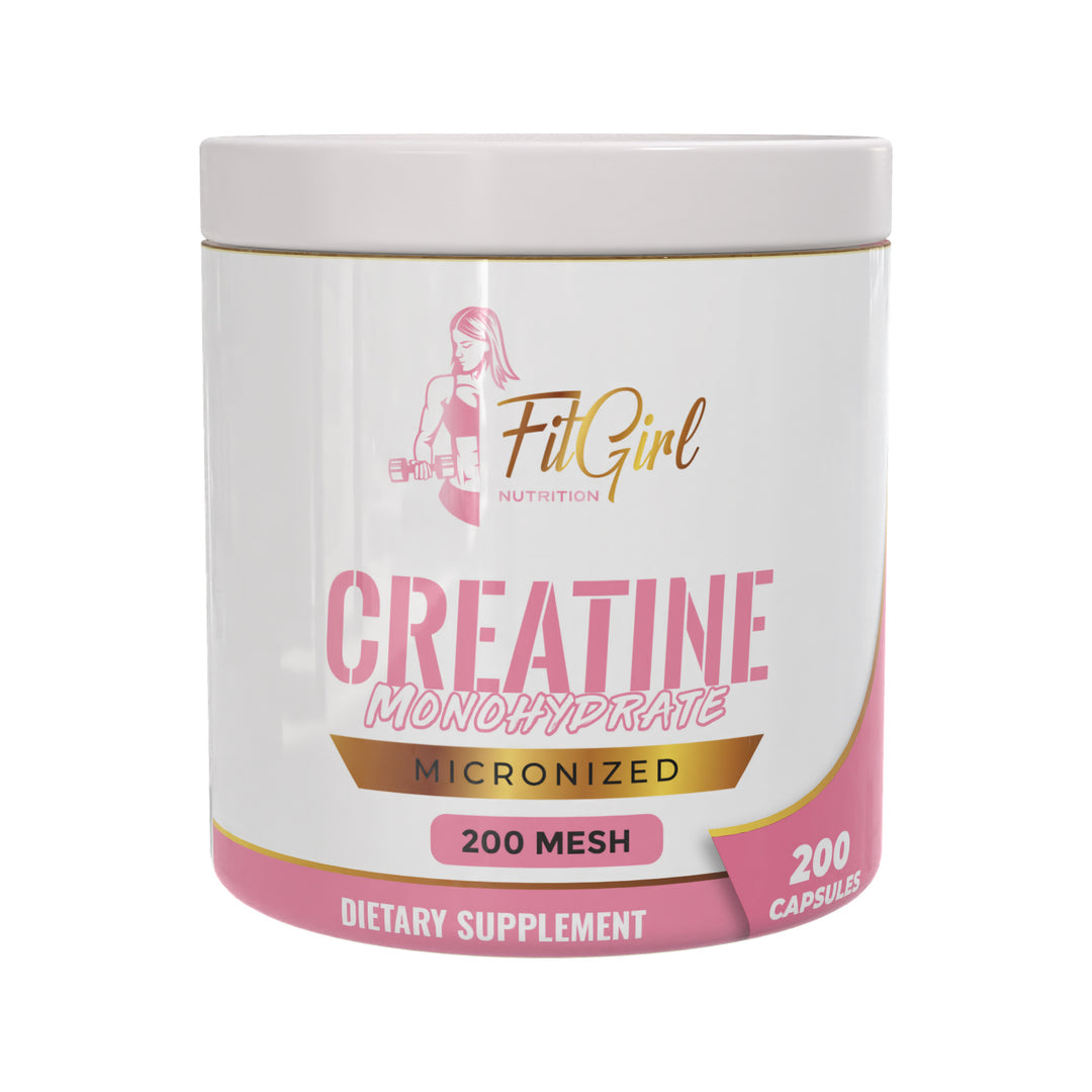 FitGirl Nutrition Creatine Monohydrate | 200 capsules | 70 servings totaal | Micronized 200mesh | Nutriworld