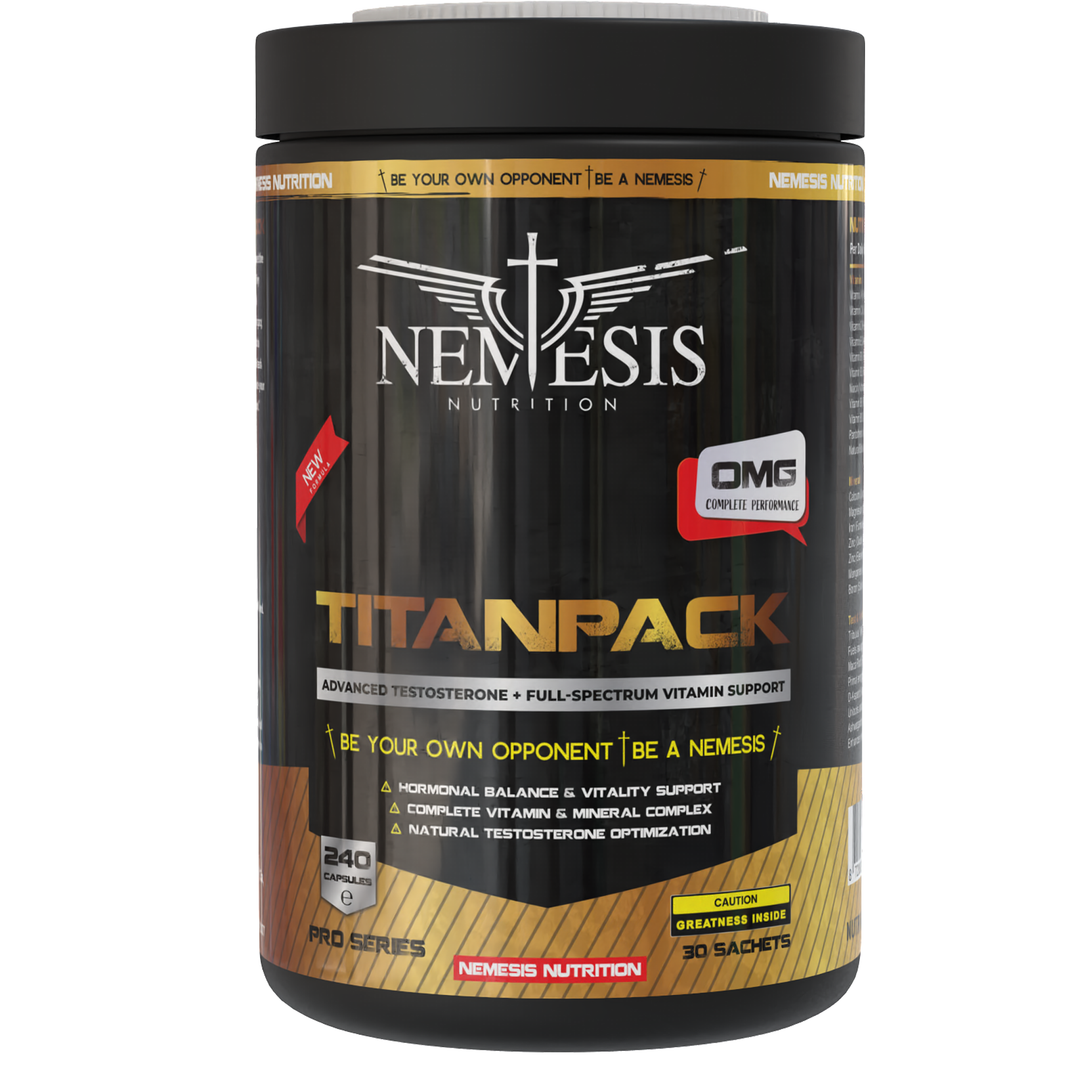 Nemesis Nutrition – TitanPack – Testosterone & Multivitamin System | 30 Daily Packs