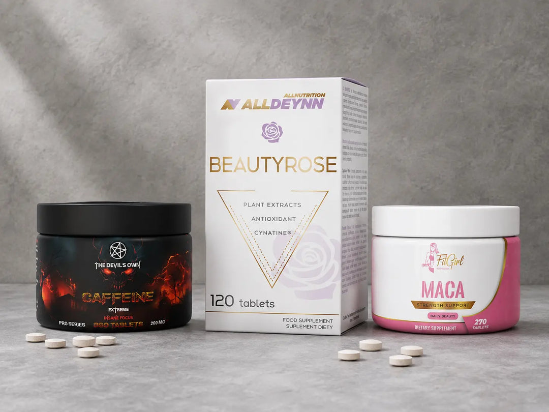 ALLDEYNN Beautyrose, The Devil’s Own Caffeine and FitGirl Maca with tablets