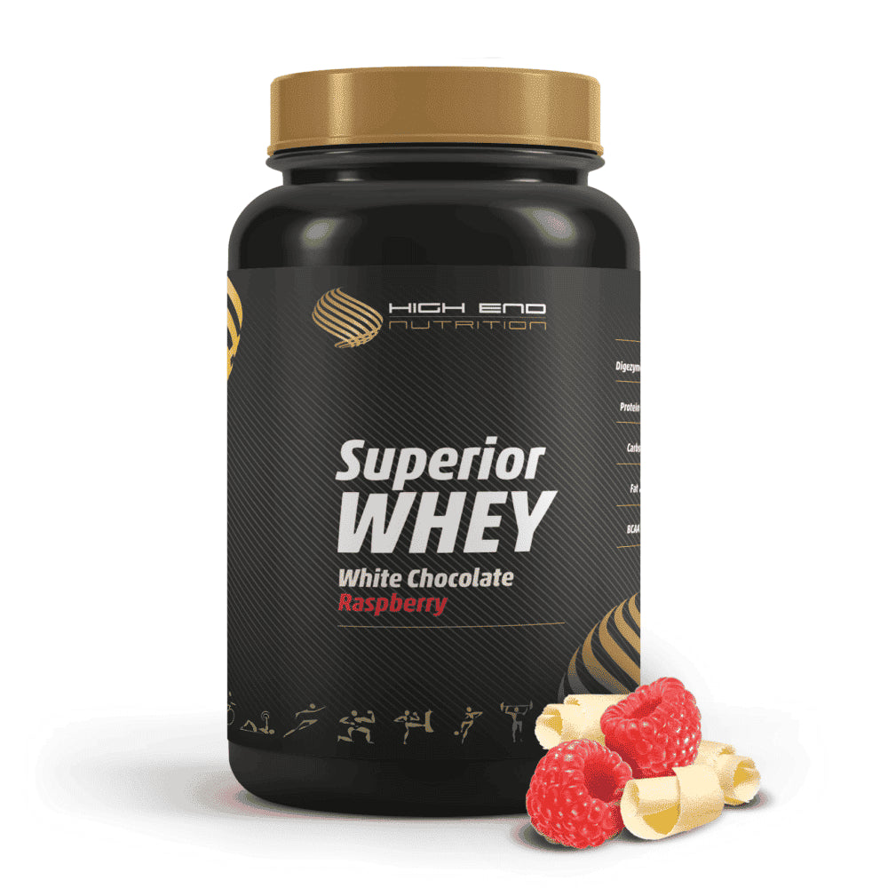 High End Nutrition Superior Whey 2kg | Framboos witte chocolade | Eiwit | Proteïne | belangrijk bij algehele gezondheid, gezonder eten evenwichtige voeding, ondersteuning Lichaam functies, Immuunsysteem | Nutriworld