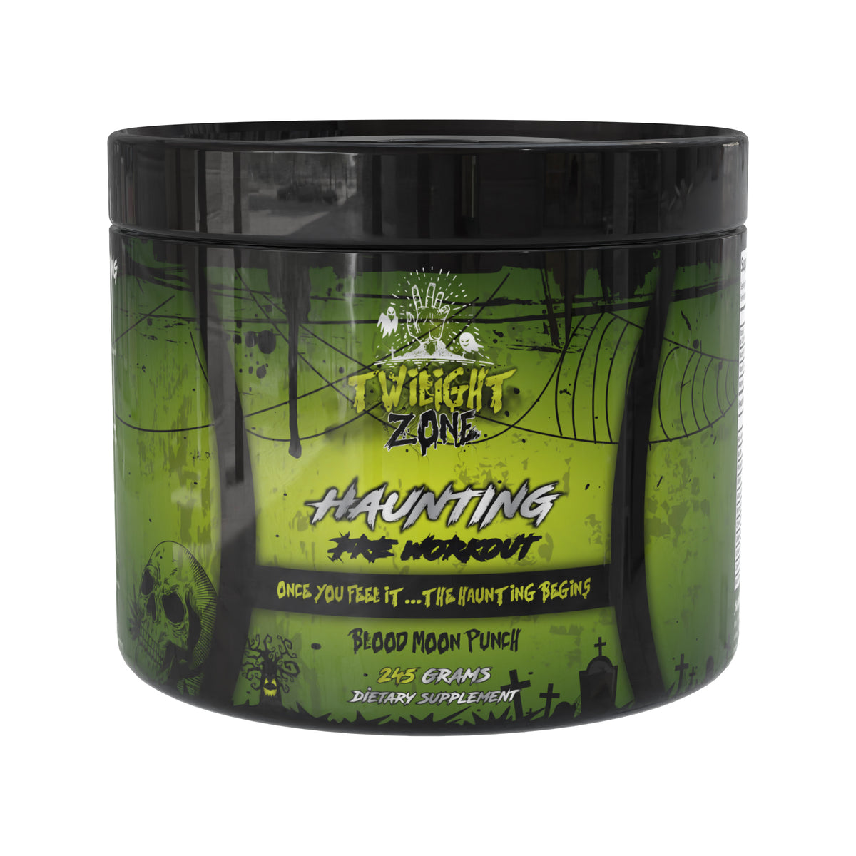 TwilightZone Haunting Pre-Workout – 245 g Blood Moon Punch flavor for energy, focus and muscle pump.