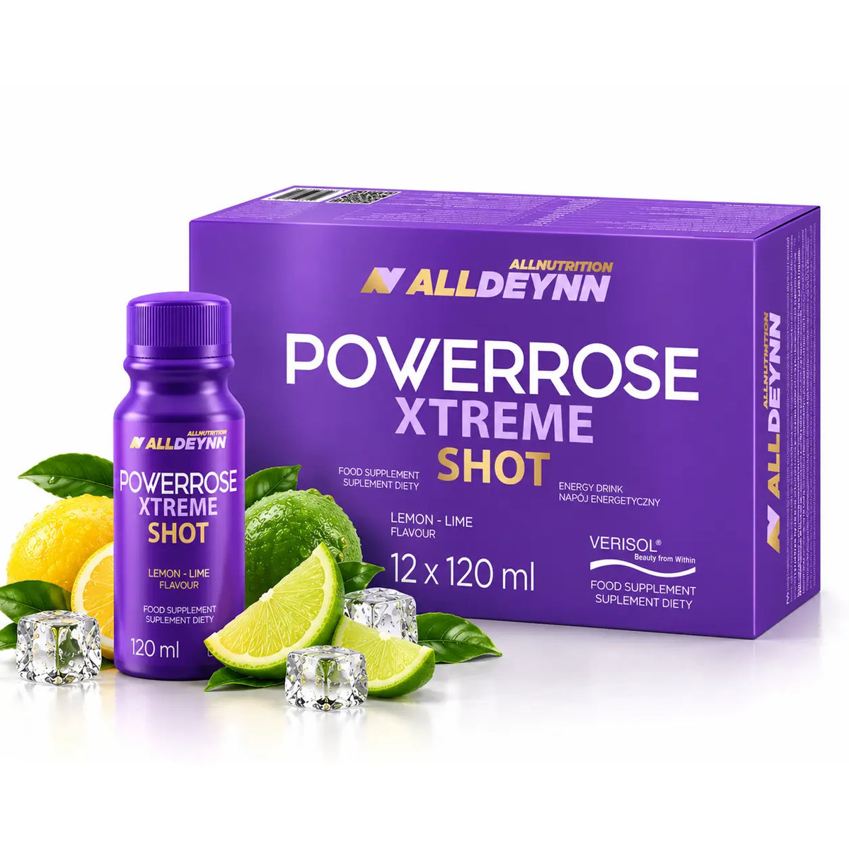 pre workout shot alldeynn powerrose xtreme lemon lime 12x120ml