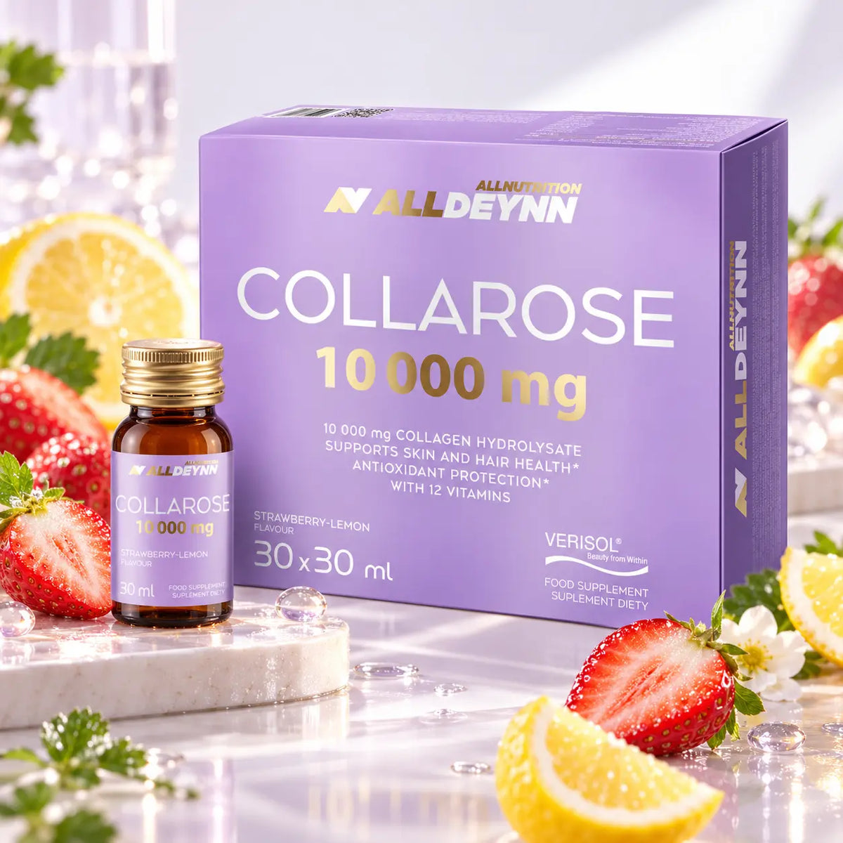 Liquid rund collagen ALLDEYNN Collarose  strawberry lemon 10000 mg 30 bottles