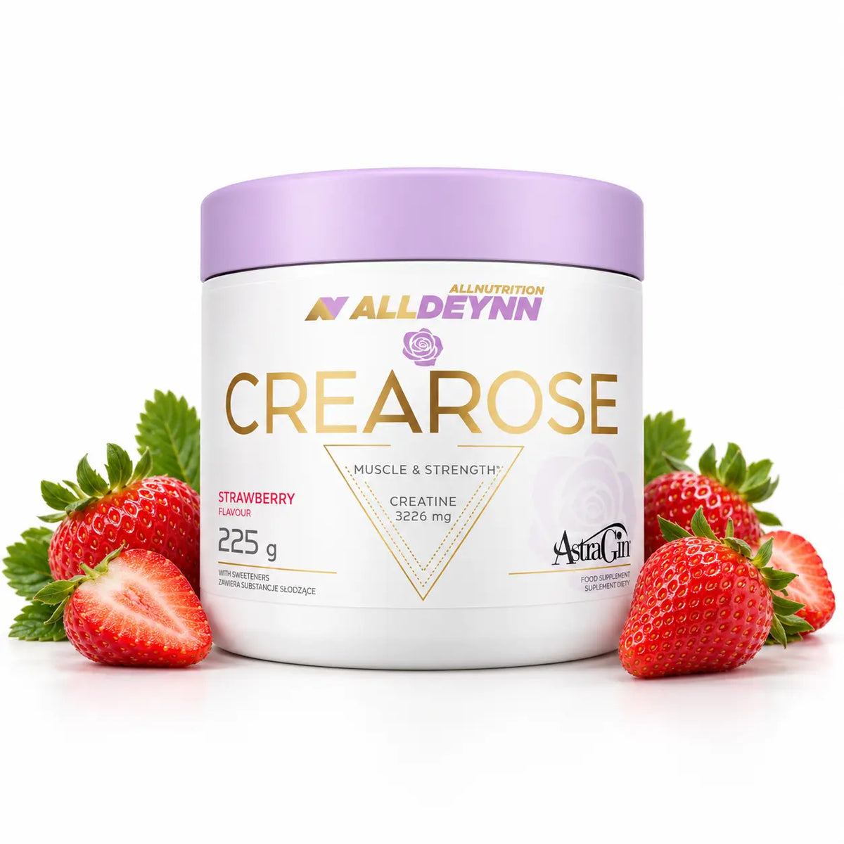 micronized creatine powder alldeynn crearose strawberry 225gr