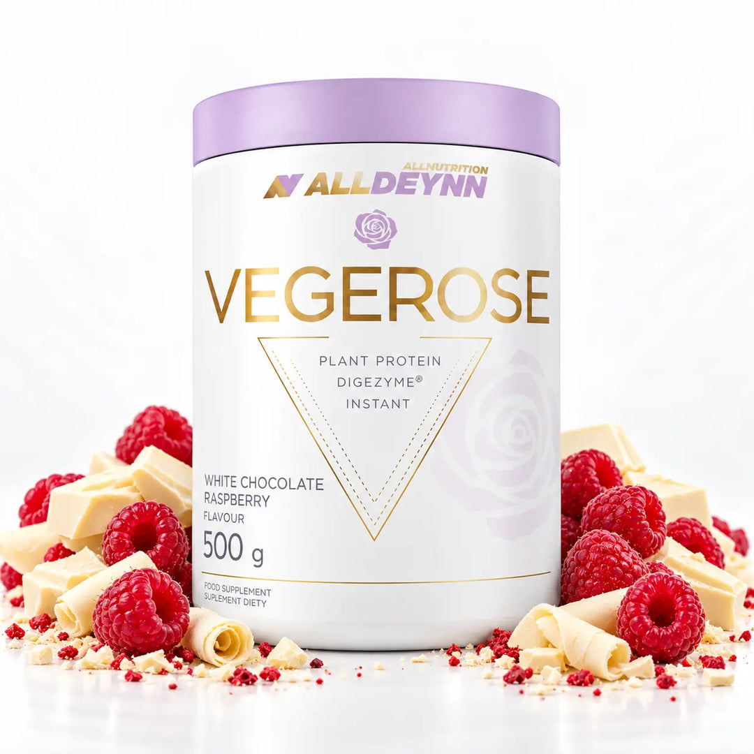ALLDEYNN VEGEROSE plant protein powder 500g white chocolate raspberry flavor