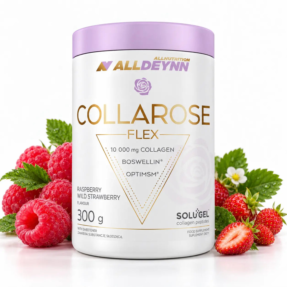 collagen peptides powder alldeynn collarose flex raspberry wild strawberry 
 360gr