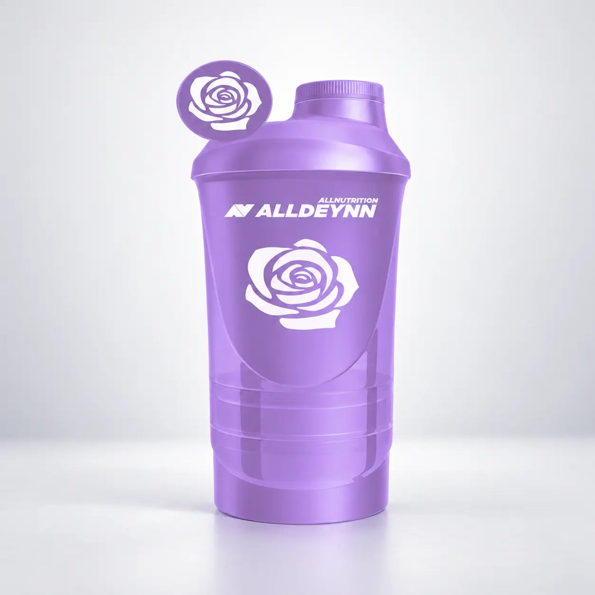 ALLDEYNN Premium Shaker 600 ml –violet 6-piece shaker with extra compartments for powder and capsules