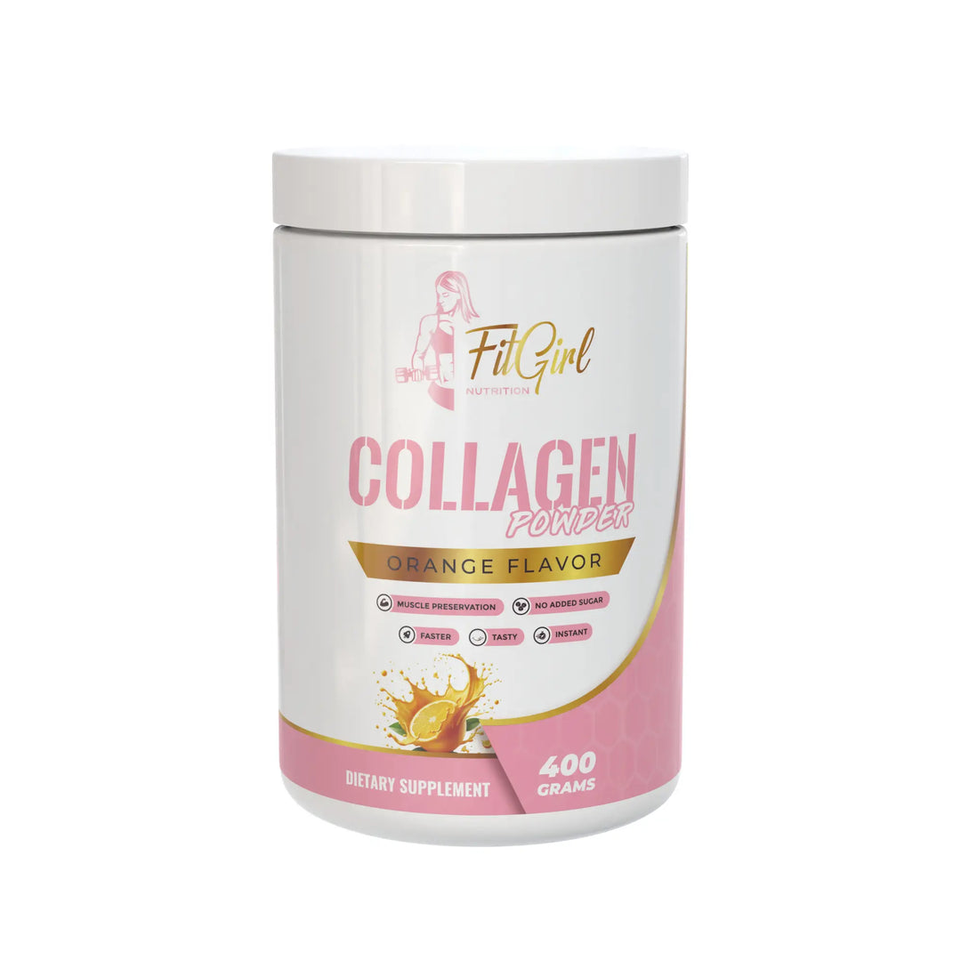 FitGirl Collagen Poeder, collageen voor vrouwen, huid haar nagels, gewrichten en bindweefsel, collageen met msm en vitamine c, nutriworld
