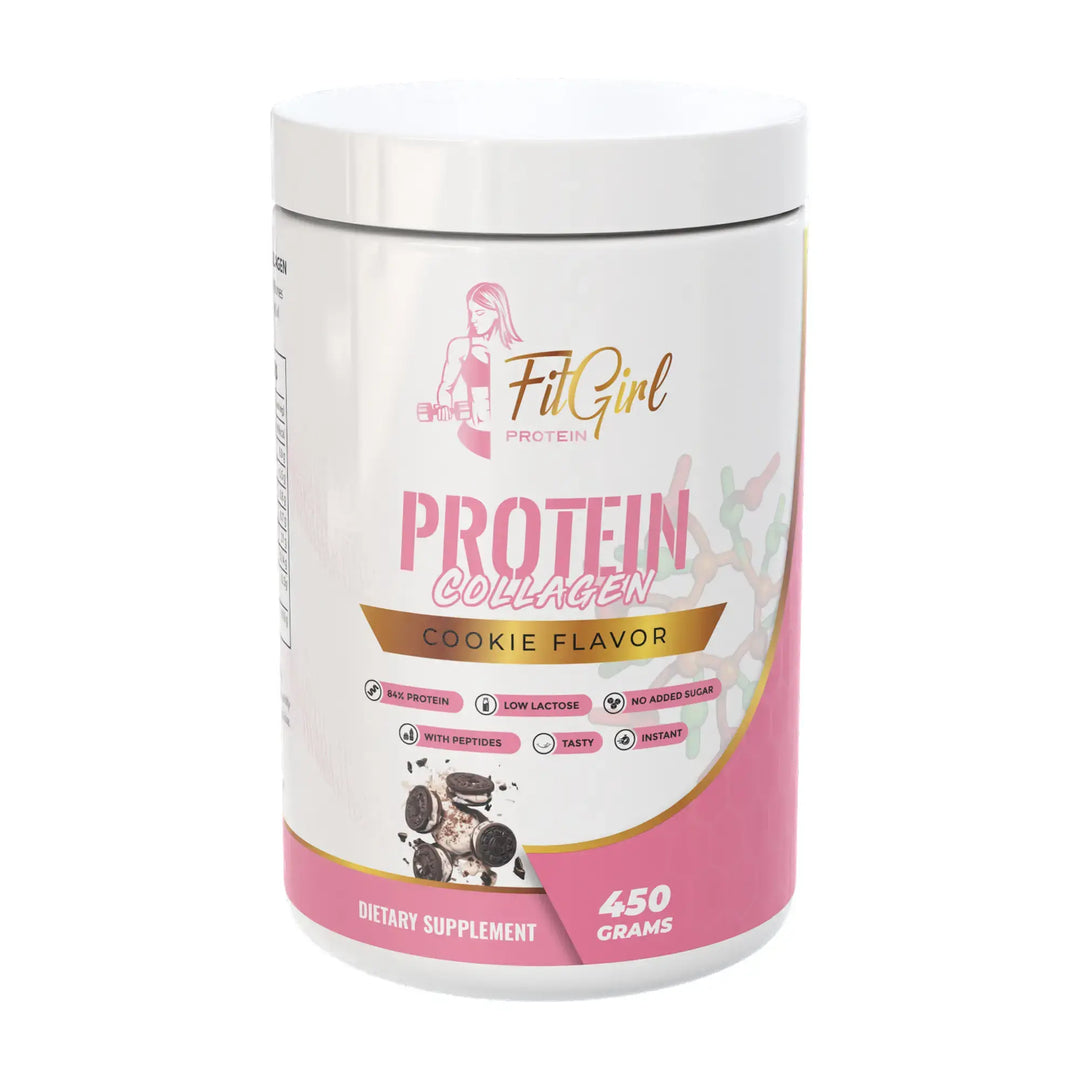 FitGirl Protein + Collagen, proteïne met collageen voor vrouwen, beauty en herstel shake, huid haar nagels ondersteuning, nutriworld

