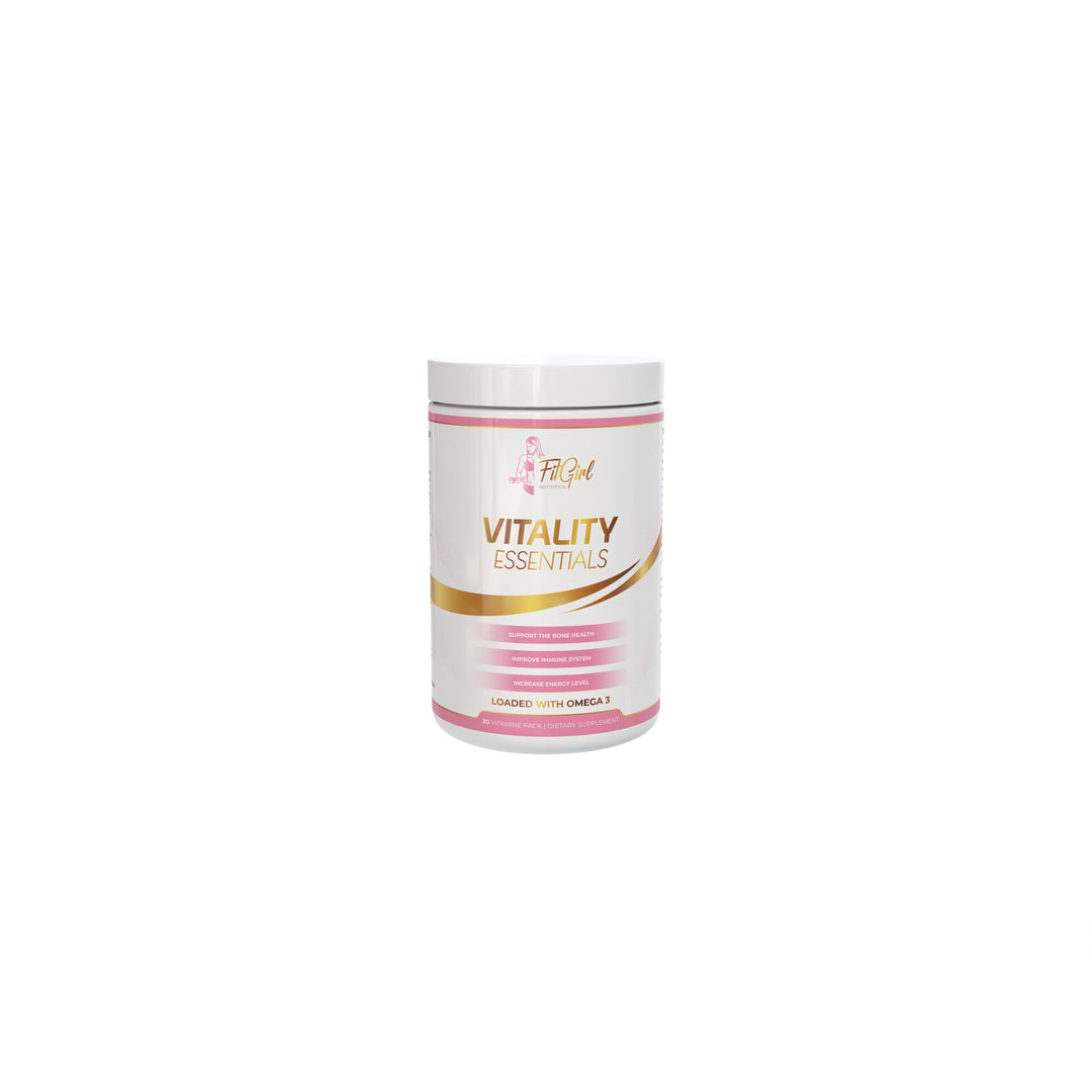 FitGirl Vitality Essentials | Vitamine und Mineralien | 30 Dosen | 1 Zakje pro Tag | Extra Omega 3 | Nutriworld