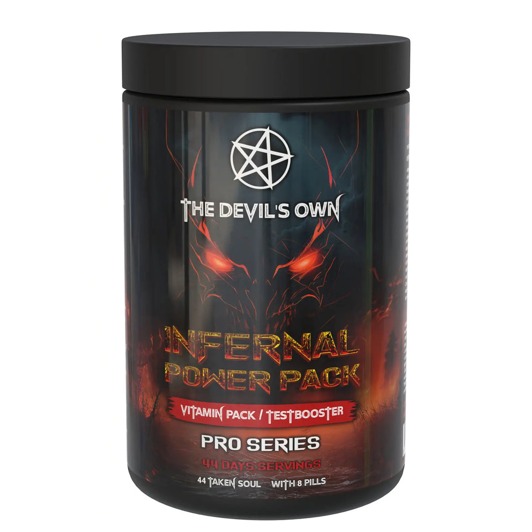 The Devil’s Own Infernal Power Pack, daily testosterone support, omega 3 vitamins minerals pack, male vitality strength recovery, Nutriworld

