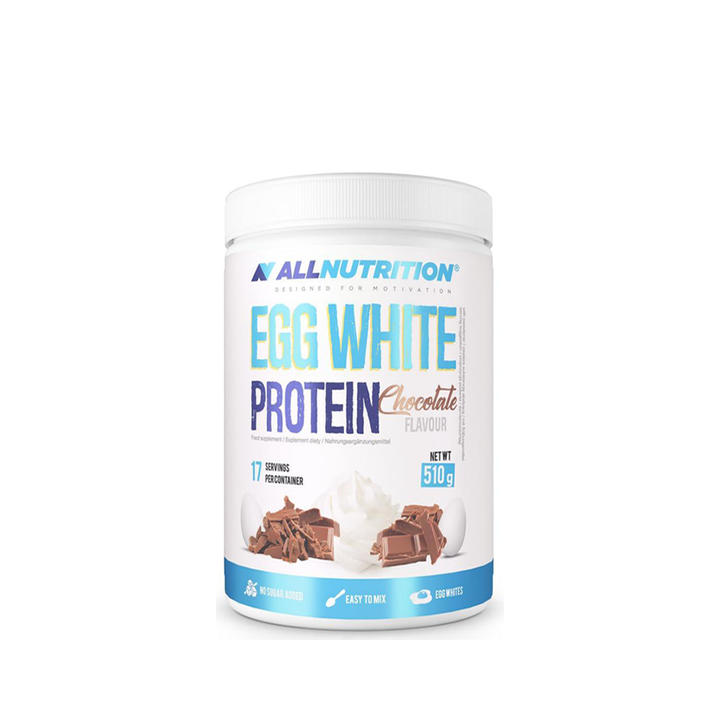 ALLNUTRITION Egg White Protein – 510 g – 17 Servings – 100% Pure Egg Albumin – Available in Vanilla & Chocolate Flavors – Available on Nutriworld.eu and Bol.com