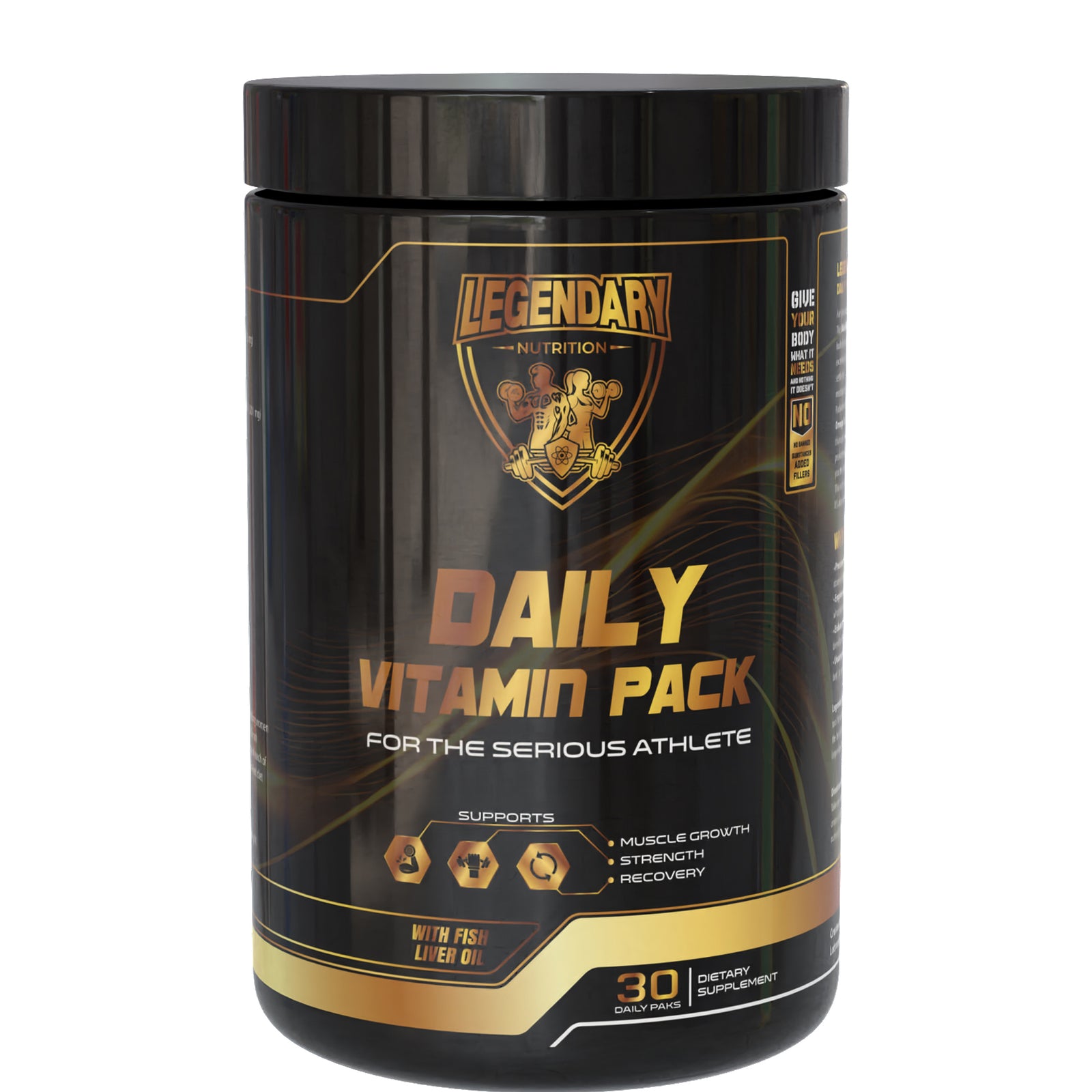 Legendary Nutrition Black Edition Daily Vitamin Pack – 30 sachets with vitamins, minerals and Omega-3