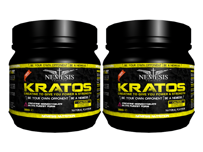 Nemesis-Ernährung | Kreatin-Monohydrat | Geschmacksneutral | 2 Töpfe von 300gr 120 Portionen Gesamt | Herstel | Nutriworld