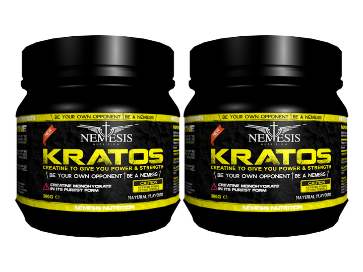 Nemesis-Ernährung | Kreatin-Monohydrat | Geschmacksneutral | 2 Töpfe von 300gr 120 Portionen Gesamt | Herstel | Nutriworld