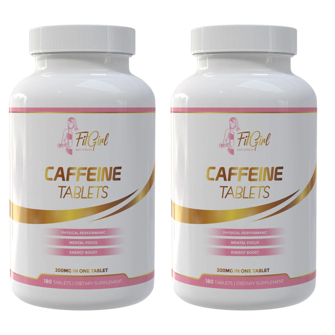 FitGirl Caffeine 200 mg twin pack with two bottles of 180 tablets

