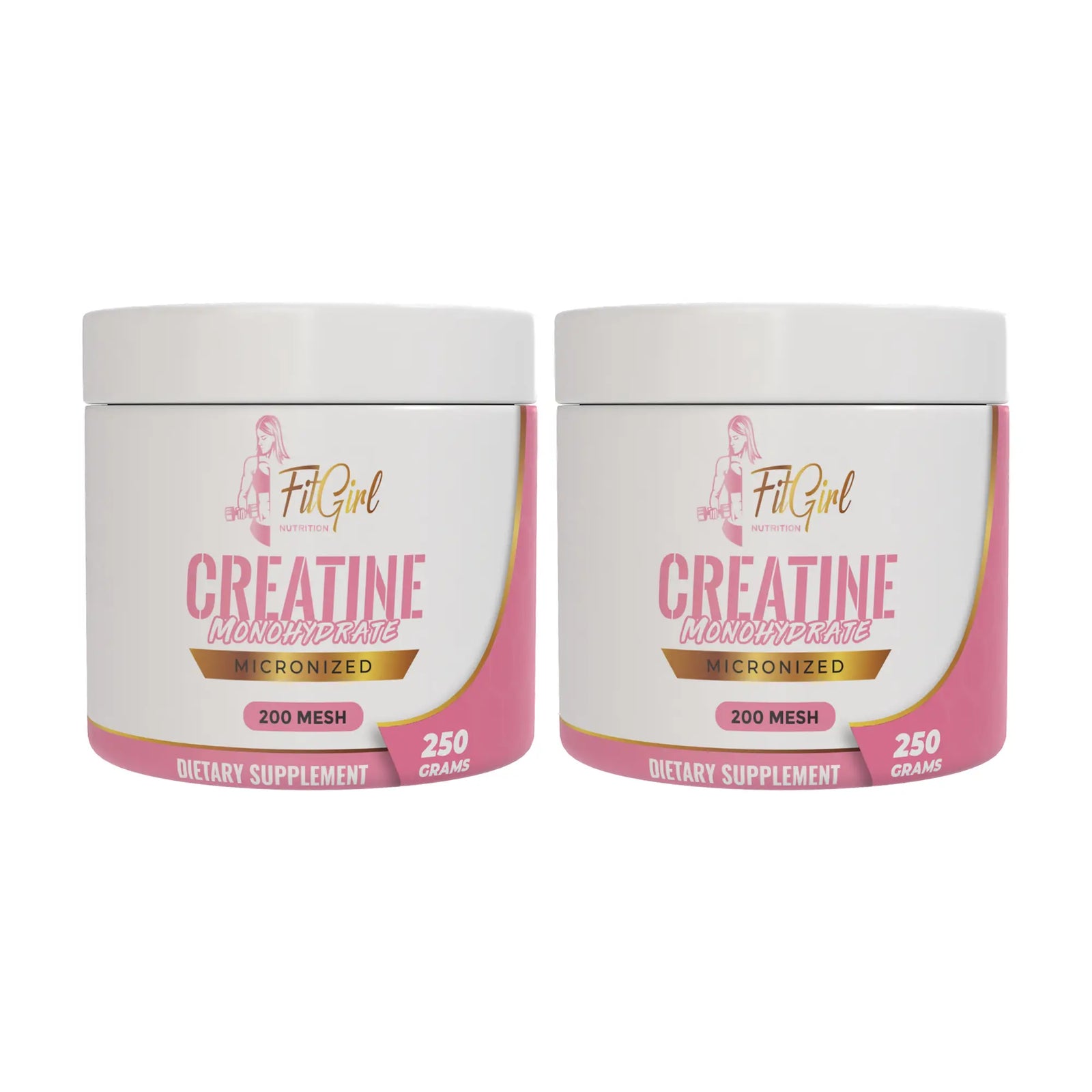 FitGirl Creatine Monohydrate twin pack with two jars of 250 g
