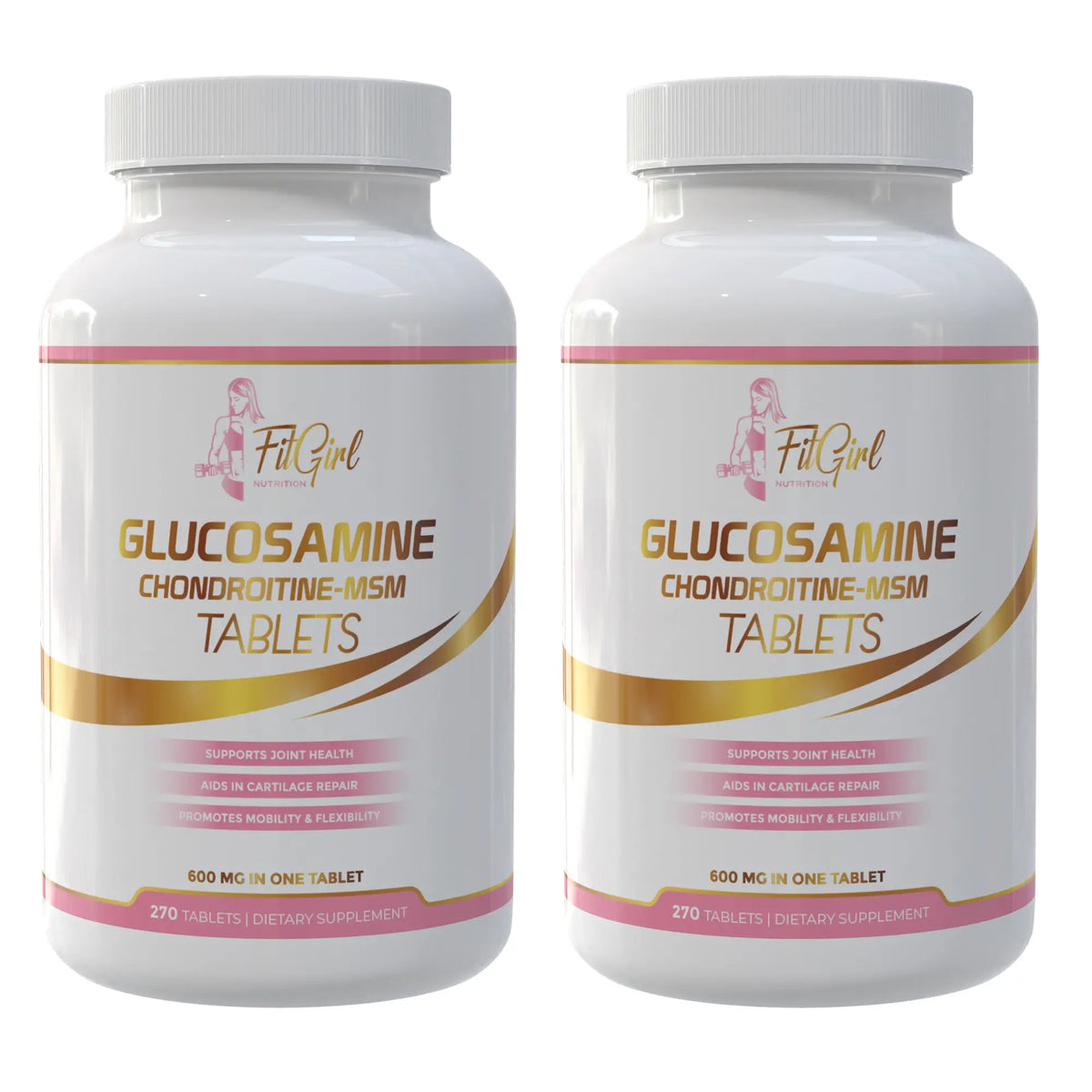 FitGirl Glucosamine twin pack with two bottles of 180 tablets
