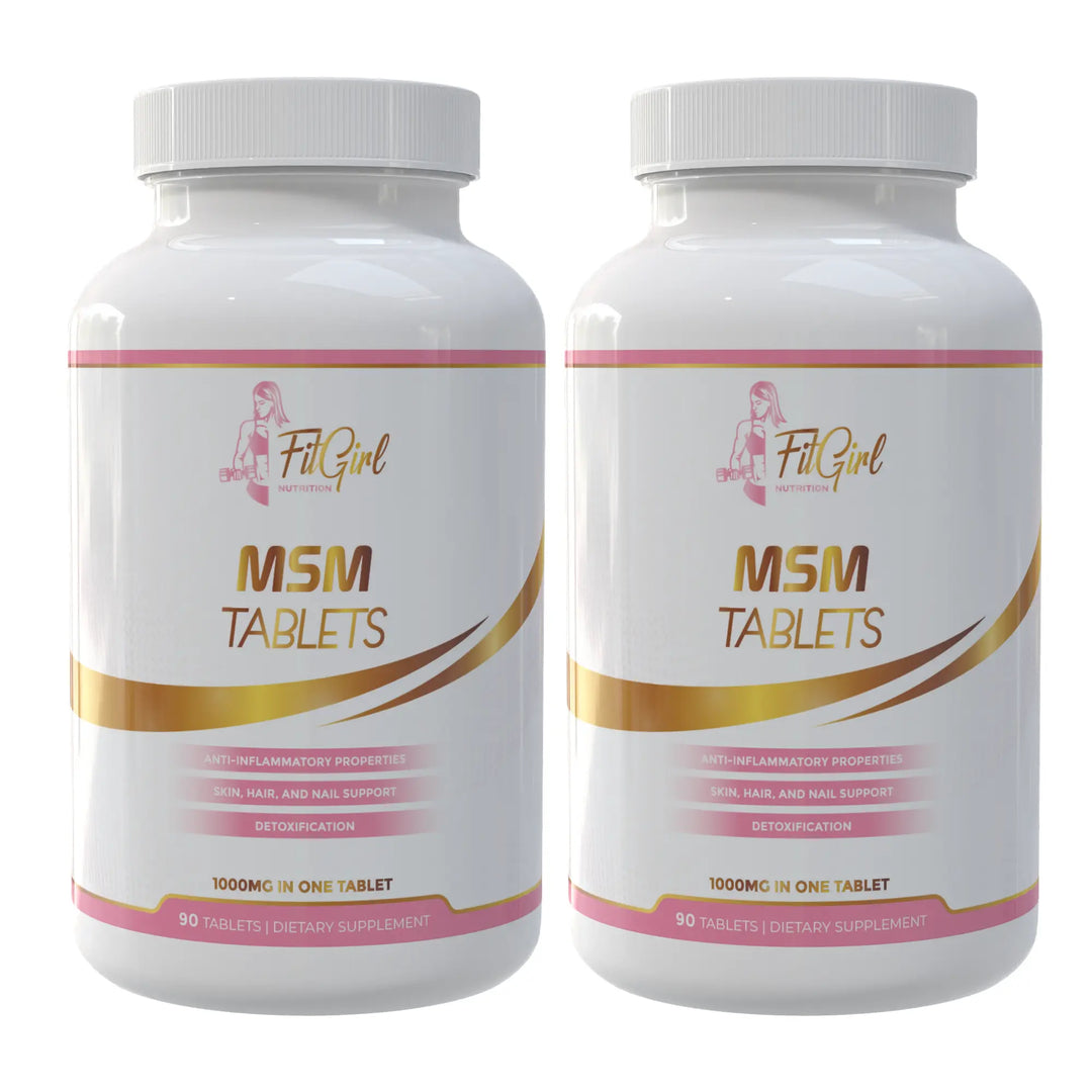 FitGirl MSM 1000 mg twin pack with two bottles of 90 tablets
