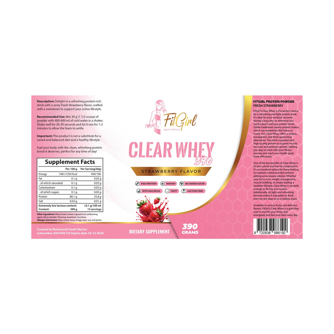 Clear Whey Protein FitGirl Label Strawberry 390g