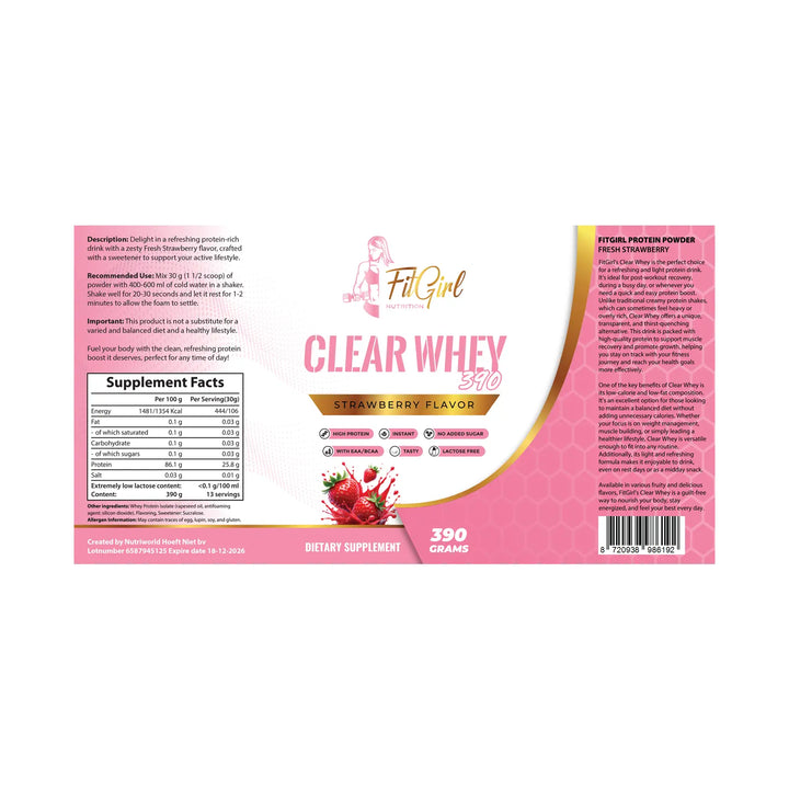Clear Whey Protein FitGirl Label Strawberry 390g