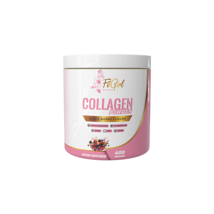 FitGirl Collagen Powder – Hydrolyzed Collagen + MSM, Vitamin C & Hyaluronic Acid | 400 g | Nutriworld