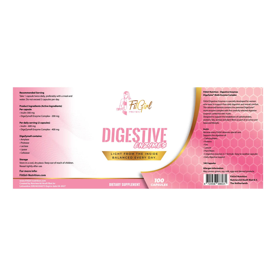 FitGirl nutrition Digestive Enzymes supplement label with ingredient information