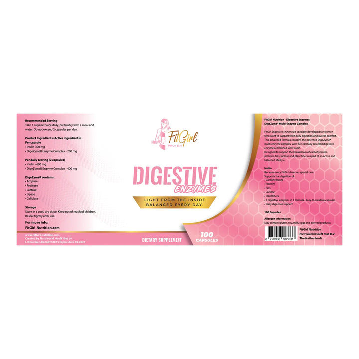 FitGirl nutrition Digestive Enzymes supplement label with ingredient information