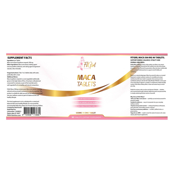 Maca Tablets FitGirl Nutrition tablets 90 tablets