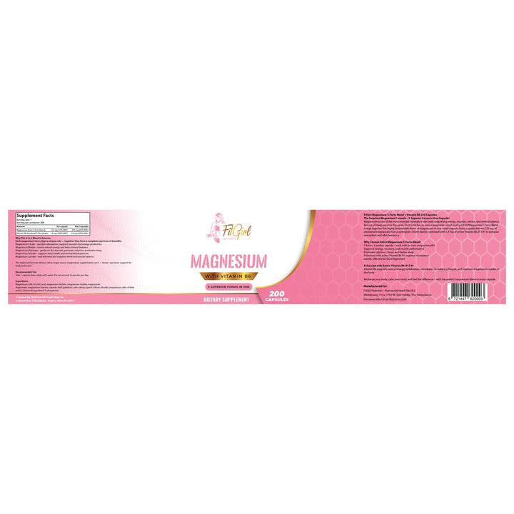 Magnesium capsules FitGirl supplement facts and ingredients label