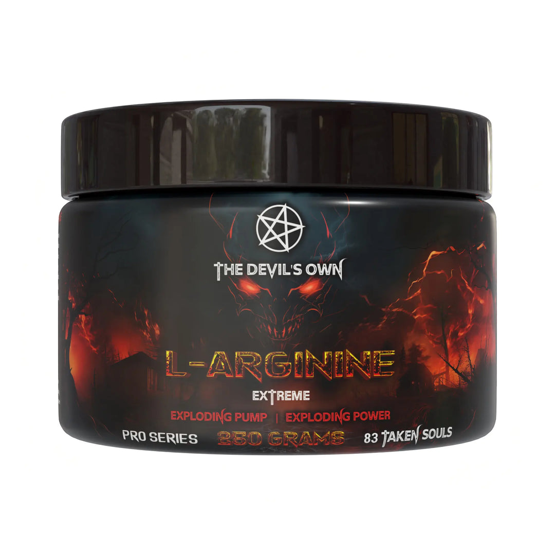 The Devil’s Own L-Arginine capsules for nitric oxide, blood flow and muscle pump
