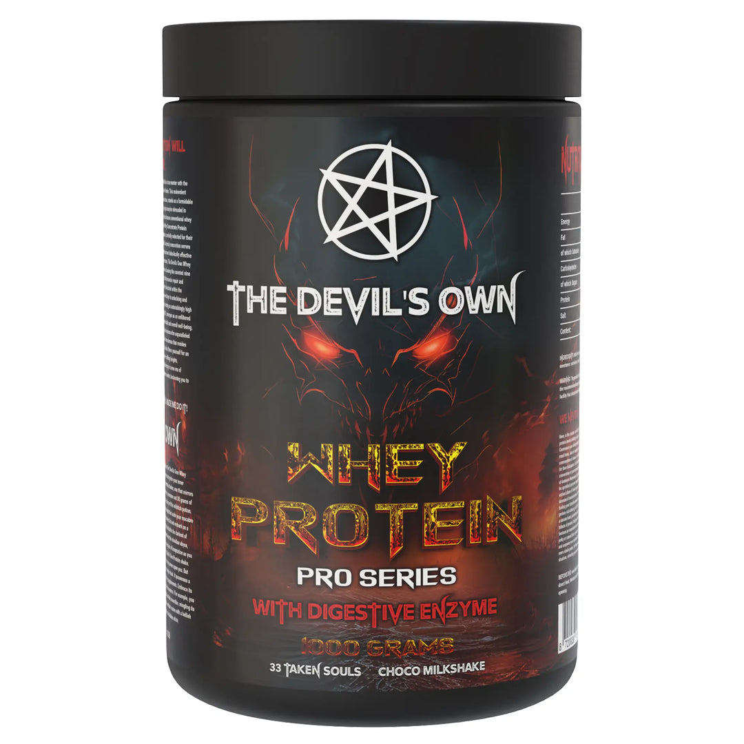 The Devil’s Own Whey Protein 1kg 23.7g protein chocolate milkshake flavor