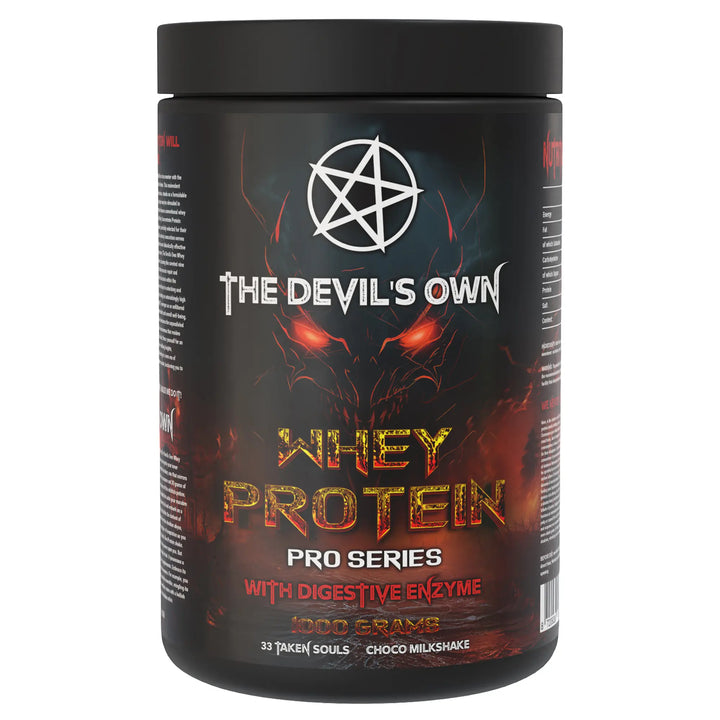 The Devil’s Own Whey Protein 1kg 23.7g protein chocolate milkshake flavor