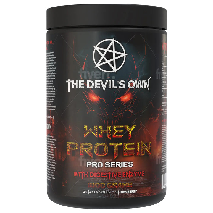 The Devil’s Own Whey Protein 1kg 23.7g protein strawberry flavor