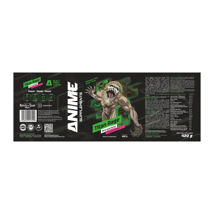 Pre-Workout – Anime Supplements Titan Rage Forest Fruits 420g