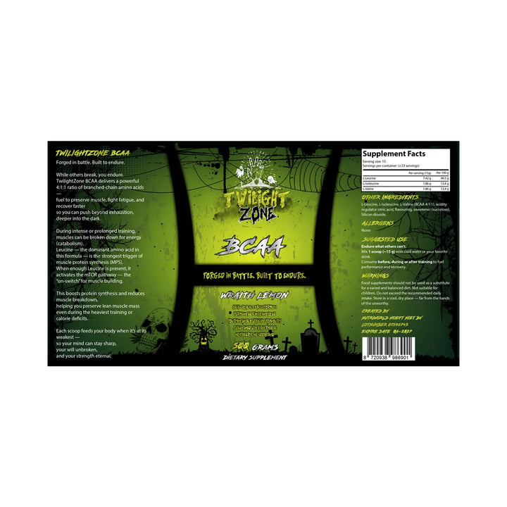 BCAA Powder TwilightZone 4:1:1 label 500g