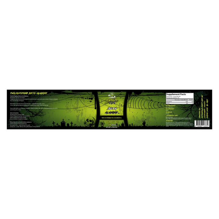 TwilightZone Beta-Alanine supplement label with ingredient information